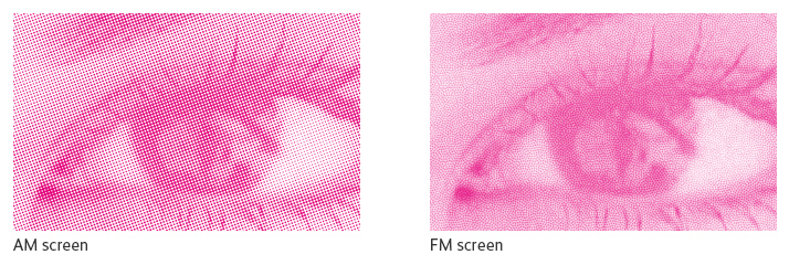 Selecting different screens for individual objects for optimum image quality.